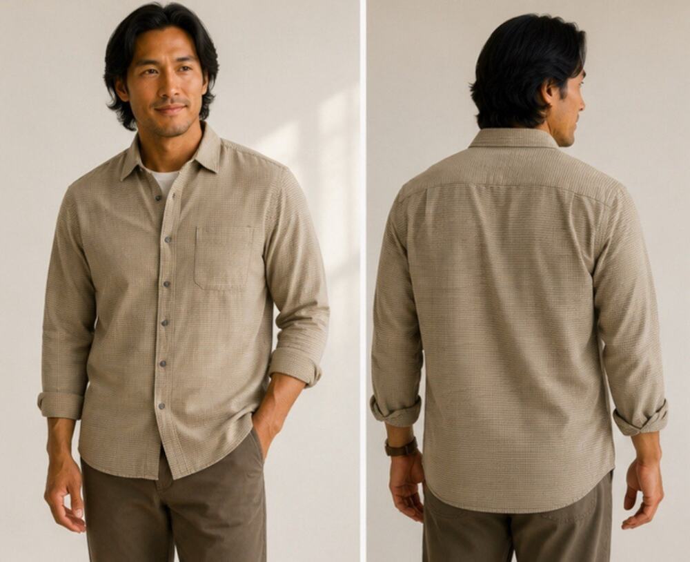 Gorpcore Outdoor Royal Robbins Relaxed Fit Button Down Shirt Size L Tan Check